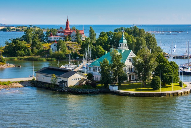 Islands in the Baltic Sea near Helsinki in Finland